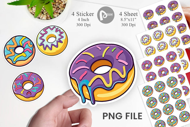Icing Drizzled Donut Sticker Sublimation artnoy 