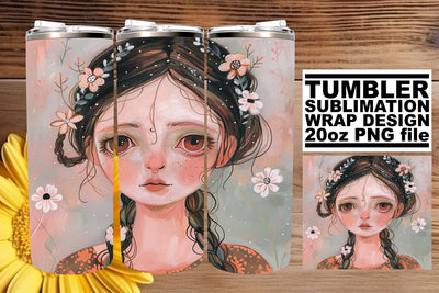 Iconic Woman Portrait Art Tumbler Design - Sublimation 20oz Sublimation afrosvg 