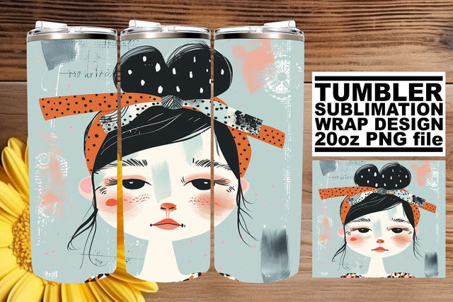 Iconic Woman Portrait Tumbler Design - Sublimation 20oz Sublimation afrosvg 