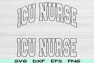 ICU Nurse Svg Cut Files, ICU Nurse Png, Intensive Care Unit Svg Files For Cricut, Nurse Shirt Svg Wave Text Sublimation Digital Designs SVG TiffsCraftyCreations 