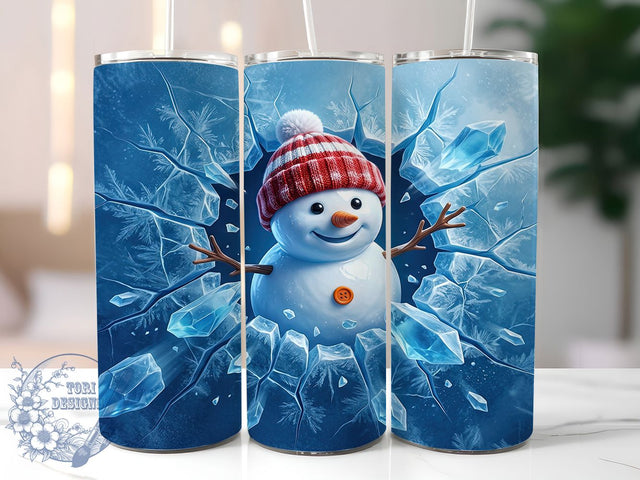Icy Blue Snowman 20oz Tumbler, Icy Blue Snowman, Blue Snowman Tumbler, Snowman Tumbler, Icy Blue Tumbler, 20oz Tumbler Wrap, Blue Snowman PNG, Winter Snowman PNG Sublimation ToriDesigns 