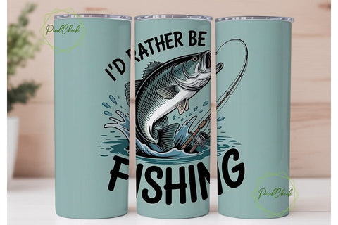 I'd Rather Be Fishing 20oz Tumbler Sublimation PixelChick 