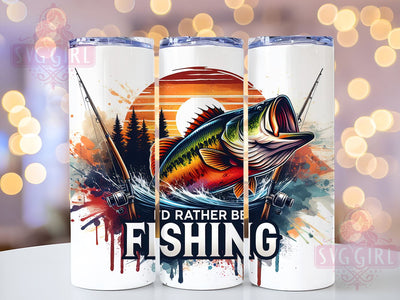 I'd Rather Be Fishing Bass 20oz Tumbler Wrap Sublimation Design, Straight Tapered Tumbler Wrap, Fishing Tumbler Png, Instant Digital Download Sublimation SvggirlplusArt 