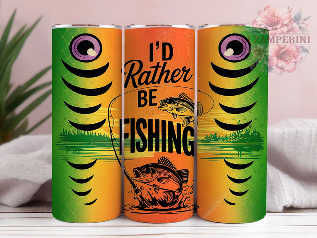 I'd Rather Be Fishing Funny Tumbler, I'd Rather Be Fishing Wrap, 20Oz Tumbler PNG, Fishing Lover Gift, Sublimation Fishing Design, Outdoor Hobby Tumbler Sublimation Li Zamperini 