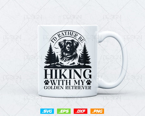 I'd Rather be Hiking with My Golden Retriever Svg Png Files, Dog Lover T-shirt Design, Hiking with Dog Best Gift Design, Pet Lover Svg File SVG DesignDestine 