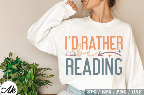Id Rather Be Reading Retro Design SVG akazaddesign 
