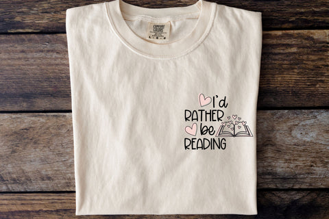 I'd Rather Be Reading SVG File for Cricut, Funny Book Lover PNG for Tshirts, Sublimation, Stickers, Cute Bookmark Book Nook Decor SVG Designing Digitals 