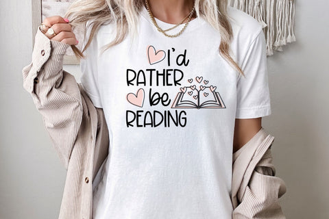 I'd Rather Be Reading SVG File for Cricut, Funny Book Lover PNG for Tshirts, Sublimation, Stickers, Cute Bookmark Book Nook Decor SVG Designing Digitals 