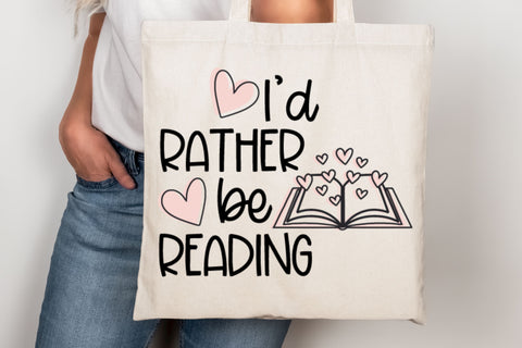 I'd Rather Be Reading SVG File for Cricut, Funny Book Lover PNG for Tshirts, Sublimation, Stickers, Cute Bookmark Book Nook Decor SVG Designing Digitals 