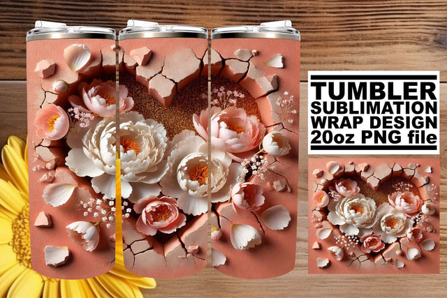 ideal for all your design projects! , Unique tumbler wrap, 3D Heart Sublimation afrosvg 