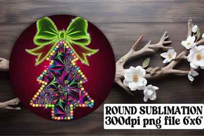ideal for custom keychain projects! , Bright circle designs, Neon Xmas Sublimation afrosvg 