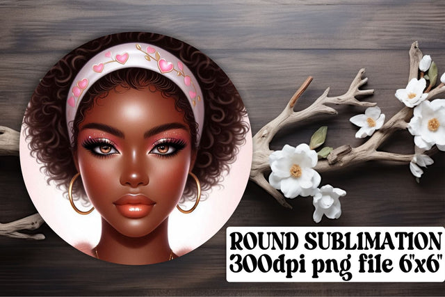 ideal for custom keychain sublimation! , Unique round PNGs, Love Girl Sublimation afrosvg 