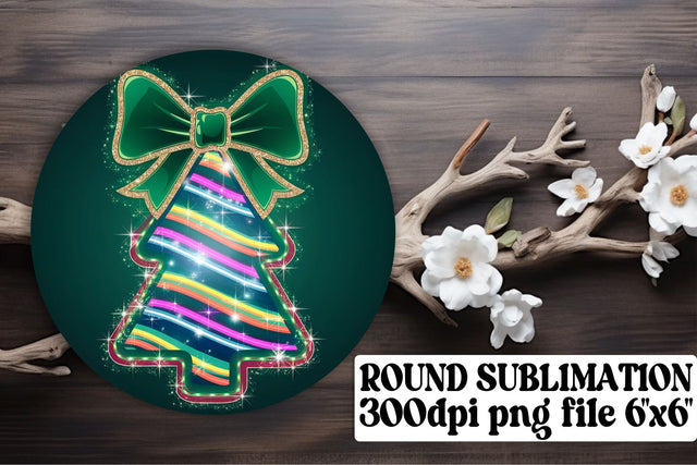 ideal for custom keychain sublimation! , Unique round PNGs, Neon Xmas Sublimation afrosvg 