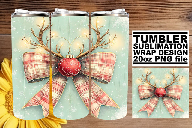 ideal for custom sublimation prints! , Gorgeous tumbler wrap, Christmas Bow Sublimation afrosvg 