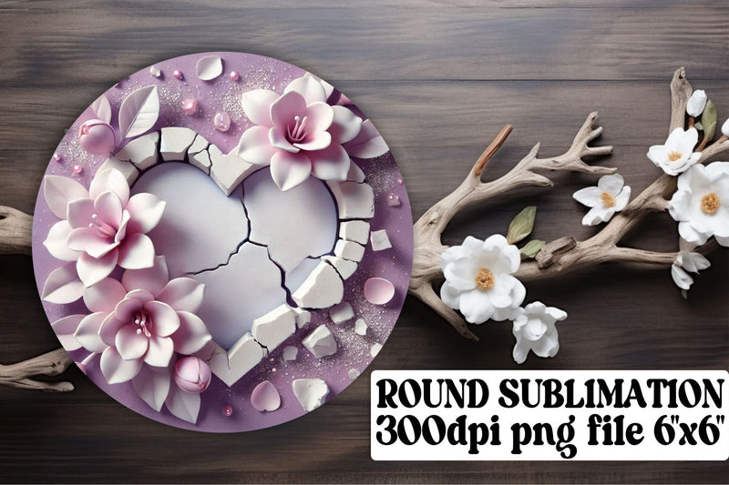 ideal for keychain sublimation ideas! , Bright round designs, 3D Heart Sublimation afrosvg 