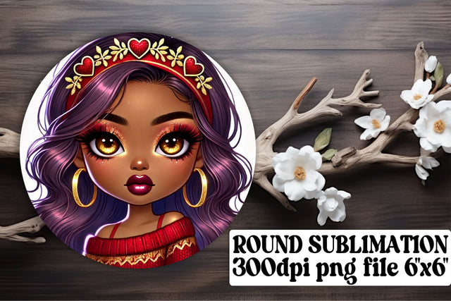 ideal for keychain sublimation use! , Creative round designs, Love Girl Sublimation afrosvg 