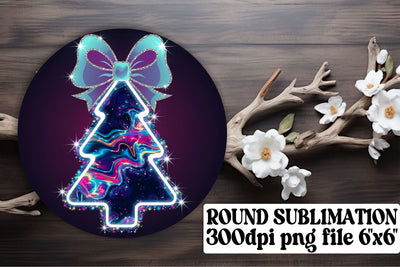 ideal for keychains! , Sublimation-friendly round PNG files, Neon Xmas Sublimation afrosvg 
