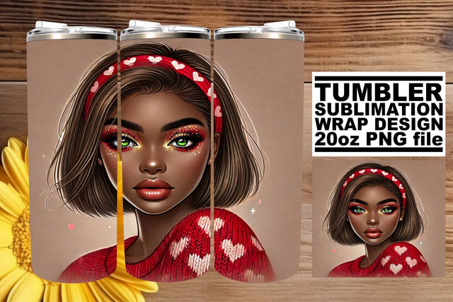 ideal for personalized drinkware! , Gorgeous tumbler wrap, Love Girl Sublimation afrosvg 