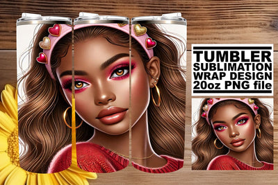 ideal for personalized drinkware! , Stylish tumbler wrap, Love Girl Sublimation afrosvg 