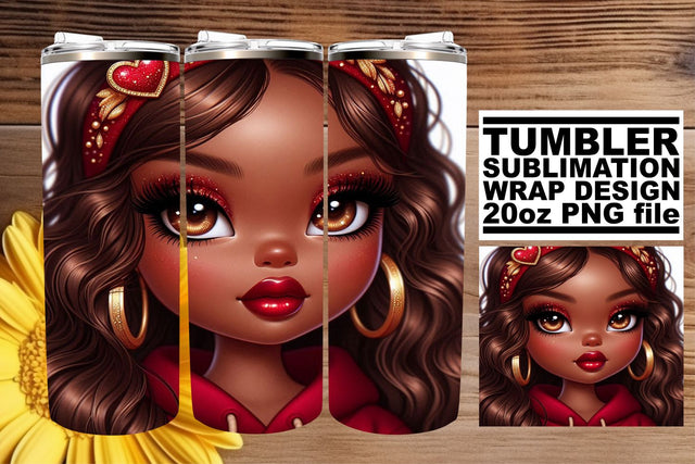 ideal for personalized gifts! , Beautiful 20oz tumbler wrap, Love Girl Sublimation afrosvg 