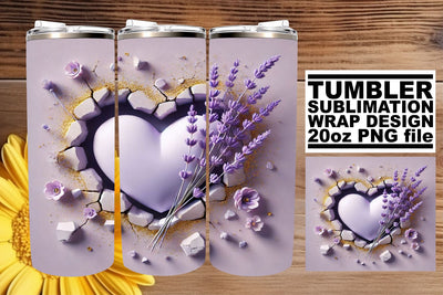 ideal for personalized gifts! , Stylish tumbler wrap, 3D Heart Sublimation afrosvg 