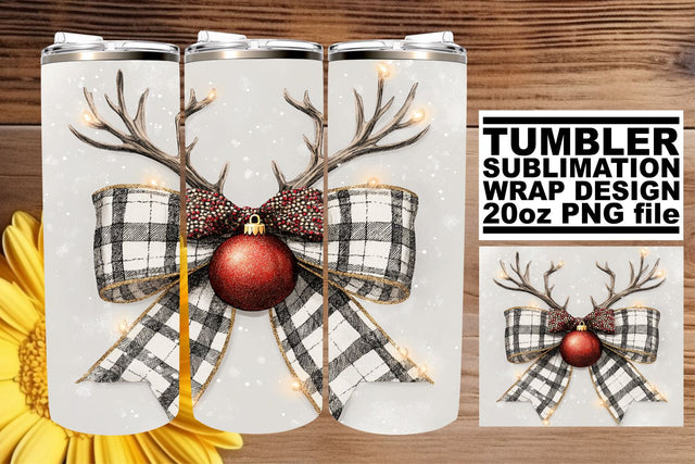 ideal for personalized gifts! , Stylish tumbler wrap, Christmas Bow Sublimation afrosvg 