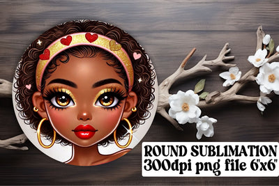 ideal for round designs! , High-quality PNGs for keychains, Love Girl Sublimation afrosvg 