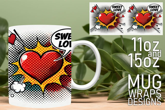 ideal for sublimation creativity! , Beautiful mug wraps, 3D Heart Sublimation HoodArtCraft 