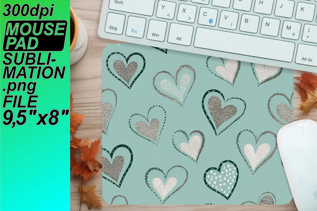 ideal for sublimation designs! , Vibrant mouse desk mat, Heart Sublimation HoodArtCraft 