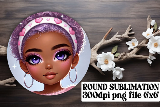 ideal for sublimation use! , Circle PNG designs for keychains, Love Girl Sublimation afrosvg 