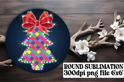 ideal for sublimation use! , Circle PNG designs for keychains, Neon Xmas Sublimation afrosvg 