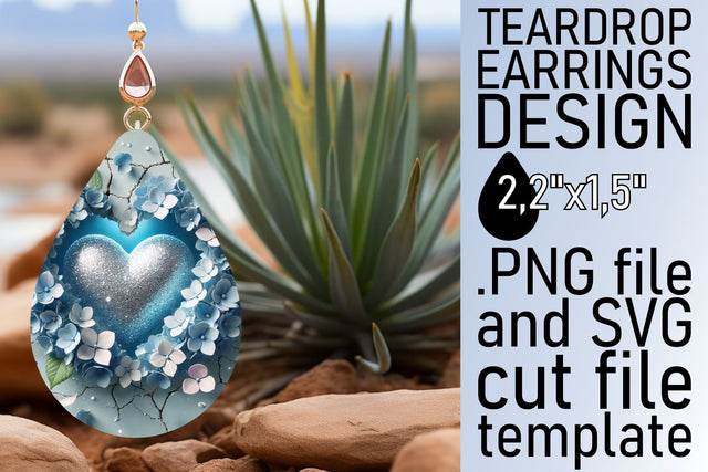 ideal for teardrop earrings! , Gorgeous sublimation design, 3D Heart Sublimation afrosvg 