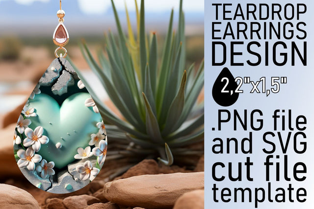 ideal for teardrop earrings! , Gorgeous sublimation design, 3D Heart Sublimation afrosvg 