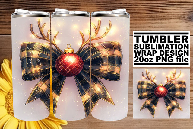 ideal for unique designs! , Stylish PNG tumbler wrap, Christmas Bow Sublimation afrosvg 