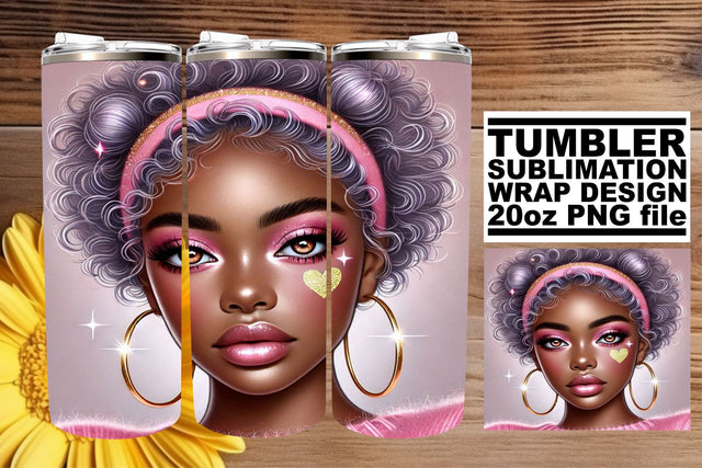 ideal for unique designs! , Stylish PNG tumbler wrap, Love Girl Sublimation afrosvg 
