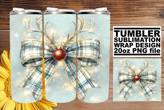 ideal for unique drinkware designs! , High-quality wrap, Christmas Bow Sublimation afrosvg 
