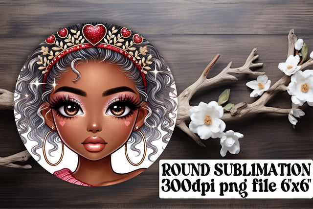 ideal for unique keychain projects! , Fun circle PNGs, Love Girl Sublimation afrosvg 