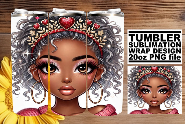 ideal for your creativity! , Beautifully crafted tumbler wrap, Love Girl Sublimation afrosvg 