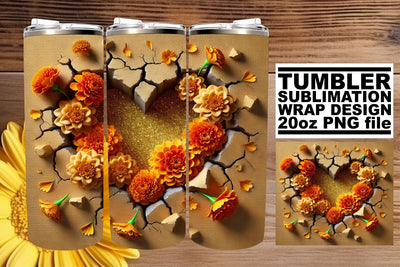 ideal for your sublimation journey! , Beautiful tumbler wrap, 3D Heart Sublimation afrosvg 