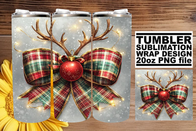ideal for your sublimation journey! , Elegant tumbler wrap, Christmas Bow Sublimation afrosvg 
