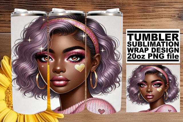 ideal for your sublimation journey! , Elegant tumbler wrap, Love Girl Sublimation afrosvg 