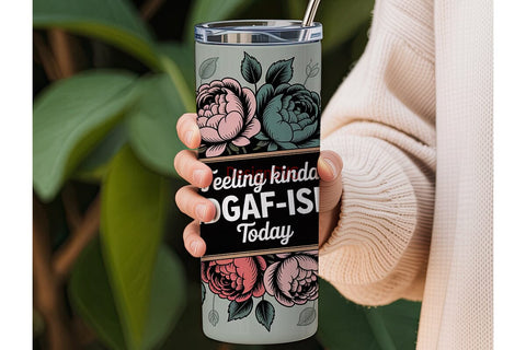 IDGAF-ish Floral Tumbler Wrap Sublimation DesignSVG 