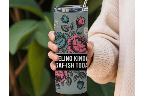 IDGAF-ish Floral Tumbler Wrap Sublimation DesignSVG 