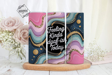 IDGAF-ISH Marble Tumbler Wrap Sublimation sassyprint 