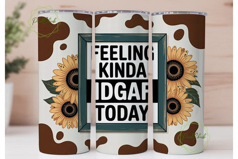 IDGAF Sunflower Cow Print 20oz Tumbler Sublimation PixelChick 