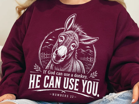 If God Can Use A Donkey He Can Use You Christian Bible Verse png SVG DesignDestine 