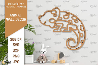 Iguana Wall Decor Laser Cut. Animals Wall Art SVG SVG Evgenyia Guschina 