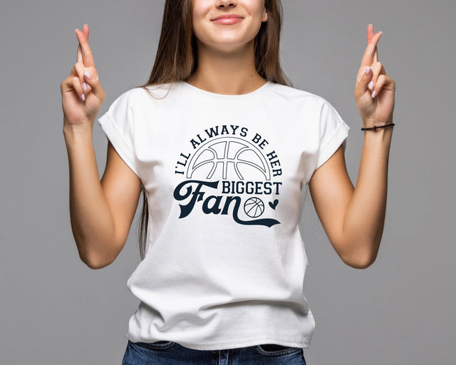I'll Always Be Her Biggest Fan Basketball Svg Png, Basketball Heart Svg, Basketball Decal, Basketball Tshirt, Svg Files for Cricut SVG DesignDestine 