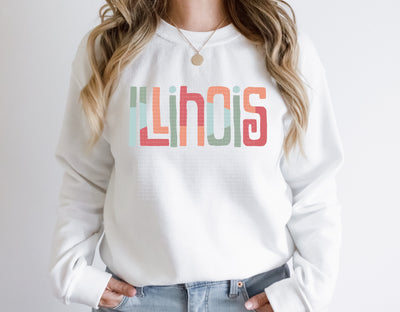 Illinois Retro Typography PNG | Vintage State Name Design | Sublimation Digital Download Sublimation Print Perfect Design Shop 
