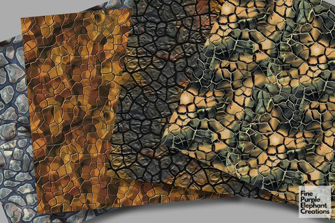 Illustrated Dinosaur Skin Scale Digital Paper - Prehistoric Jurassic Digital Pattern Fine Purple Elephant Creations 